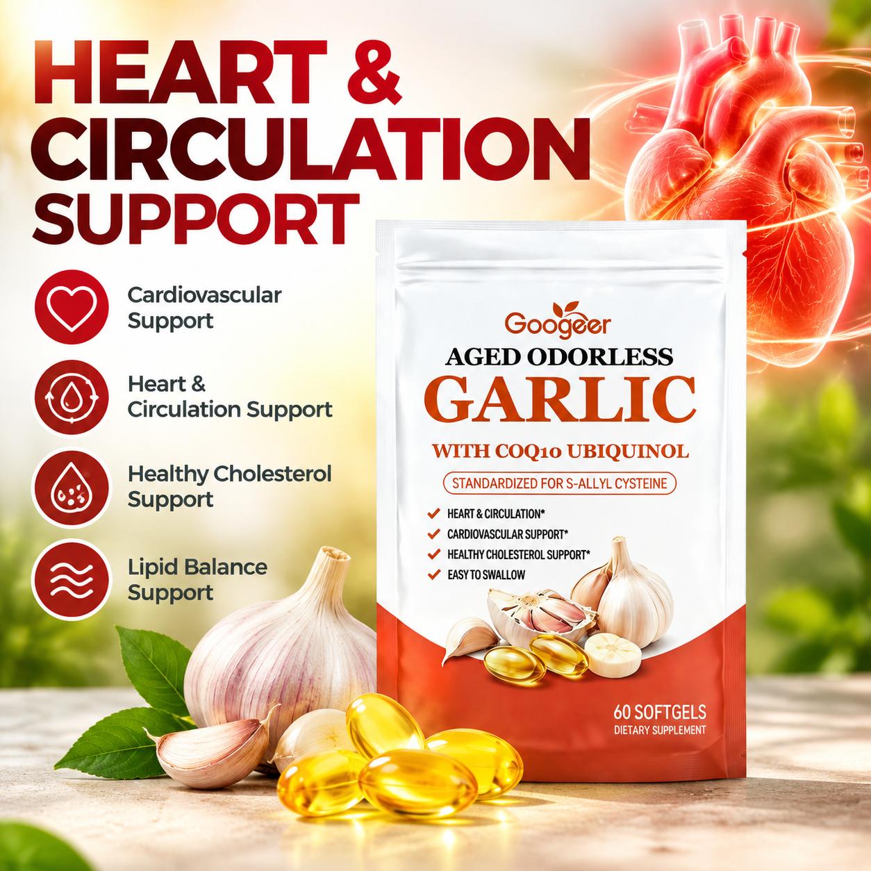 Aged Odorless Garlic Softgels  - Coq10 Ubiquinol Softgel recension och pris