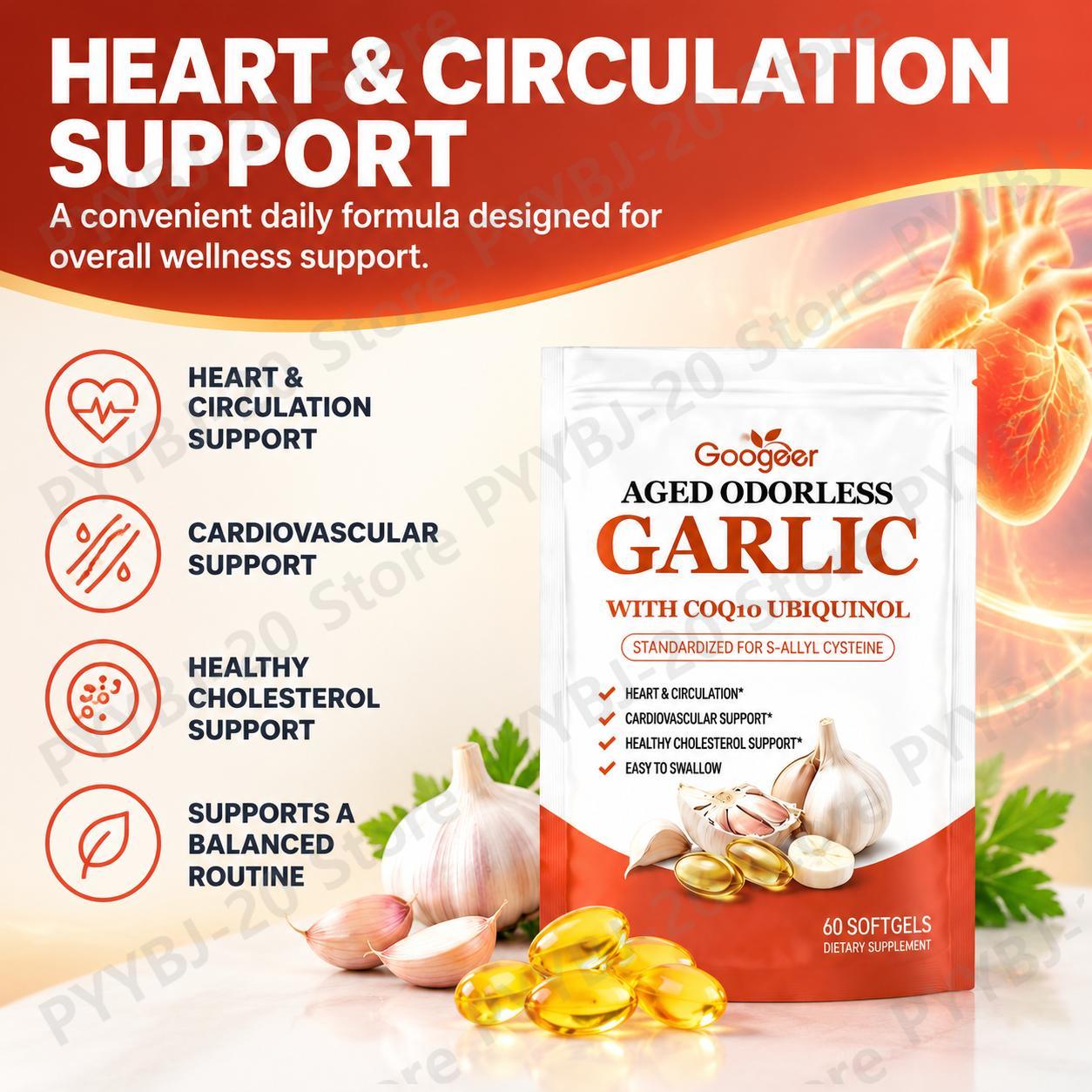 Googeer Aged Odorless Garlic S - Coq10 Ubiquinol Softgel recension och pris