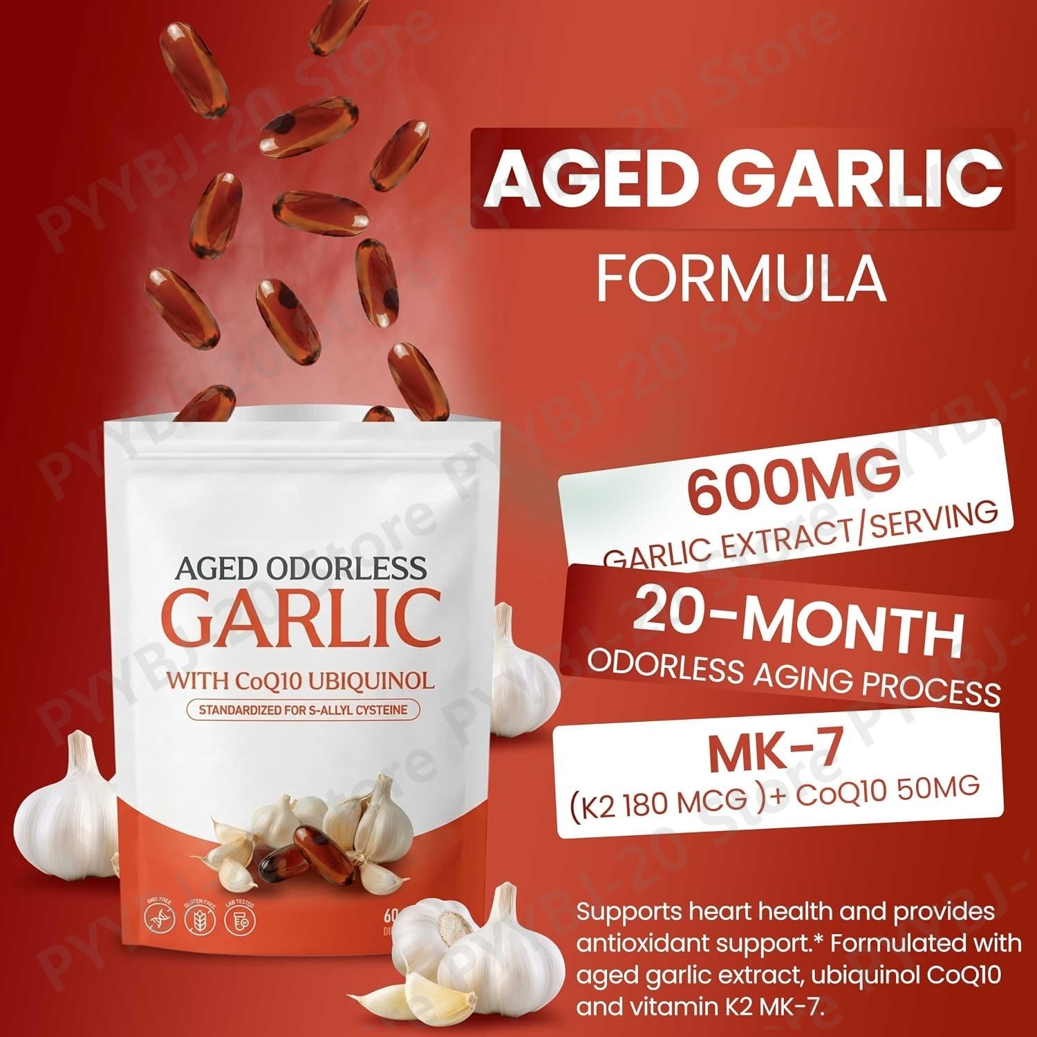 Aged Odorless Garlic Softgels  - Coq10 Ubiquinol Softgel recension och pris